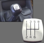 E13712 BUTTON COVER-SHIFTER KNOB-6 SPEED-BRUSHED ALUMINUM-DISCONTINUED-97-04