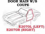 E2070R WEATHERSTRIP-DOOR MAIN-COUPE-USA-RIGHT-63-67