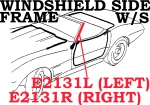 E2131R WEATHERSTRIP-WINDSHIELD SIDE FRAME-PILLAR POST-USA-RIGHT-73-82