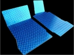 E21422 Mat Set-Floor-Diamond Plate-Polished Aluminum-Blue-Pair-99-04