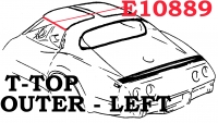 E10889 WEATHERSTRIP-T TOP-OUTER-USA-LEFT-68-69