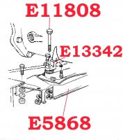 E13342 BRACKET-TRANSMISSION MOUNT-ALL WITH BORG-WARNER 4 SPEED-57-61