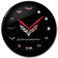 E18817 CLOCK-BATTERY OPERATED-14-STINGRAY AND EMBLEMS-C7