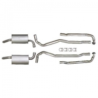 E19384 EXHAUST SYSTEM-WITH TURBO 400-350 CI-2 TO 21-2 INCH PIPES-ALUMINIZED-OFF ROAD MUFFLERS-68-72