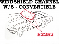 E2252 WEATHERSTRIP-WINDSHIELD CHANNEL-CONVERTIBLE-USA-63-67
