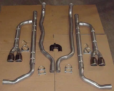 Corvette Exhaust System Chambered Aluminized 2.5 Inch With Stainless