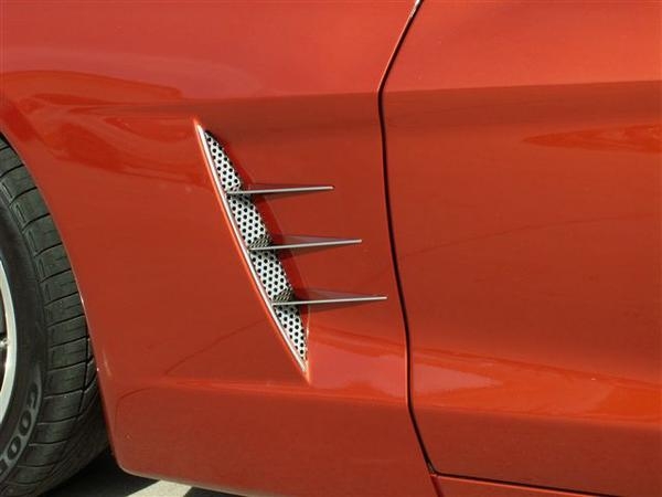 Details about   2pc Perforated Stainless Steel Vent Grilles for 2005-2013 Chevy Corvette C6