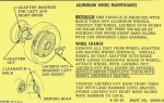 13023 INSTRUCTIONS-ALUMINUM KNOCK OFF WHEELS-FOR GLOVE BOX OWNERS MANUAL-64-66