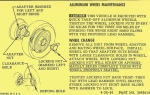 Click Here For Full Product Info 13023 INSTRUCTIONS-ALUMINUM KNOCK OFF WHEELS-FOR GLOVE BOX OWNERS MANUAL-64-66