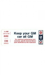 13514 DECAL-KEEP YOUR CAR ALL GM-74