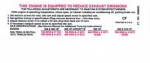 Click Here For Full Product Info 13533 DECAL-EMISSIONS-CODE CF-ALL 300 AND 350 H.P.-69