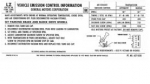 Click Here For Full Product Info 13608 DECAL-EMISSIONS-CODE LZ-ALL WITH 454-72