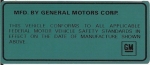 263037 DECAL-DOOR-VEHICLE CERTIFICATION LABEL-69-75