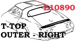 Click Here For Full Product Info E10890 WEATHERSTRIP-T TOP-OUTER-USA-RIGHT-68-69