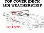 Click Here For Full Product Info E11575 WEATHERSTRIP-TOP COVER (DECK LID)-CORRECT-USA-61-62