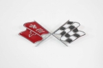 Click Here For Full Product Info E11700 EMBLEM-FUEL DOOR-CROSS FLAG-GM RESTORATION-69-73