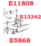 E13342 BRACKET-TRANSMISSION MOUNT-ALL WITH BORG-WARNER 4 SPEED-57-61