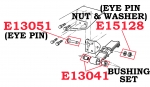 E15128 NUT AND LOCKWASHER SET-REAR LEAF SPRING EYE PIN-4 PIECES-53-62