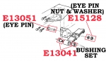 Click Here For Full Product Info E15128 NUT AND LOCKWASHER SET-REAR LEAF SPRING EYE PIN-4 PIECES-53-62