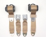 E13377 SEAT BELT ASSEMBLY-ECONOMY-DIRECT FIT-SINGLE RETRACTOR-STARBURST BUCKLE-COLORS-PR-78-82