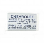 Click Here For Full Product Info E13923 LABEL-SEAT BELT-ORIGINAL STYLE WOVEN CHEVROLET-64