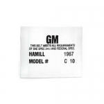 E13924 LABEL-SEAT BELT-HAMILL C-10 WITH DATE STAMPING SERVICE-67
