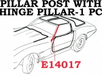 Click Here For Full Product Info E14017 WEATHERSTRIP-WINDSHIELD PILLAR POST-WITH ATTACHED HINGE PILLAR-ONE PIECE-USA-PAIR-68-72