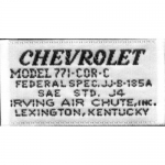 Click Here For Full Product Info E14586 LABEL-SEAT BELT-ORIGINAL STYLE WOVEN CHEVROLET-L63