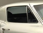 E14634 GLASS-SIDE DOOR-TINTED-COUPE-WITH DATE CODE-RIGHT-63-67