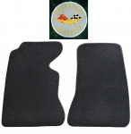 E14832L MAT SET-FLOOR-80-20 LOOP-WITH EMBROIDERED CORVETTE CIRCLE LOGO-COLORS-PAIR-58