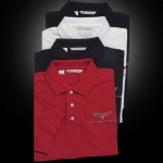 E15464 SHIRT-POLO-CORVETTE-C6 EMBROIDERED EMBLEM-RED