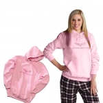 E15545 SWEATSHIRT-LADIES-PINK-C6-BLENED COTTON