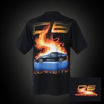 E15595 SHIRT-C6 CORVETTE FLAME-BLACK