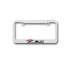 E15724 FRAME-LICENSE PLATE-Z06 505HP CORVETTE-CHROME