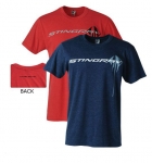 E15810 SHIRT-C7 CORVETTE STINGRAY CHEST LOGO-BLENDED COTTON-HEATHER RED