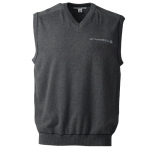 E15878 VEST-BROADVIEW STINGRAY V-NECK SWEATER VEST-100% COMBED COTTON-CHARCOAL HEATHER