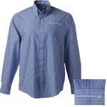 Click Here For Full Product Info E15879 SHIRT-MEN'S CORVETTE LONGSLEEVE PIN STRIPE-BLENDED COTTON-FRENCH BLUE