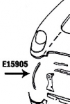 E15905 BONDING STRIP-RADIATOR SUPPORT VERTICAL-PRESS MOLDED WHITE-RIGHT-53-55