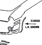 E15936 BONDING STRIP-FRONT WHEEL OPENING-PRESS MOLDED-WHITE-RIGHT FRONT-56-57