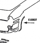 E15937 BONDING STRIP-FRONT WHEEL OPENING-PRESS MOLDED-WHITE-LEFT FRONT-56-57