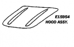 E15954 HOOD-ASSEMBLY-PRESS MOLDED-WHITE-56-57