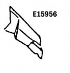 E15956 SKIRT-INNER FENDER-LEFT-PRESS MOLDED-WHITE-55-57