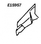 Click Here For Full Product Info E15957 SKIRT-INNER FENDER-RIGHT-PRESS MOLDED-WHITE-55-57