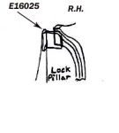 Click Here For Full Product Info E16025 REINFORCEMENT-LOCK PILLAR-UPPER-PRESS MOLDED-WHITE-RIGHT-56-60