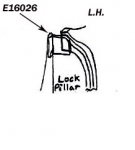 E16026 REINFORCEMENT-LOCK PILLAR-UPPER-PRESS MOLDED-WHITE-LEFT-56-60