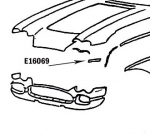 E16069 BONDING STRIP-FRONT PANEL TO SURROUND-PRESS MOLDED-WHITE-LEFT HAND-58-61