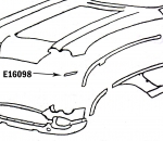 E16098 BONDING STRIP-FRONT PANEL TO SURROUND-PRESS MOLDED-WHITE-LEFT HAND-62