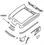 Click Here For Full Product Info E16161 BONDING STRIP-UPPER GRILLE PANEL-PRESS MOLDED-GRAY-63-65