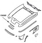 Click Here For Full Product Info E16162 BONDING STRIP-UPPER GRILLE PANEL-PRESS MOLDED-BLACK-67