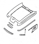 E16189 BONDING STRIP-UPPER FENDER-PRESS MOLDED-WHITE-LEFT HAND-63-65